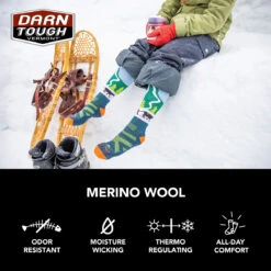 Darn Tough JR Pow Cow Midweight Ski Socks 9 Darn Tough JR Pow Cow Midweight Ski Socks -Ski Equipment Store 2023 Darn Tough JR Pow Cow Ski Sock 4